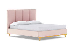 Carter Upholstered Velvet Bed :: Leg Finish: Natural / Size: California King