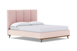Carter Upholstered Velvet Bed :: Leg Finish: Pecan / Size: King
