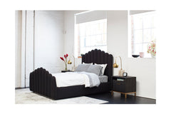 Coco Upholstered Bed in ONYX VELVET - FULL