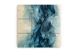 Deep Blue Flowing Water Abstract Painting Wall Mural by Elizabeth Karlson