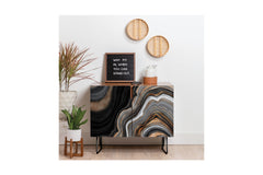 Elegant Black Marble With Gold Credenza by Utart