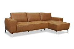 Harlow 2pc Leather Sectional Sofa :: Configuration: RAF - Chaise on the Right