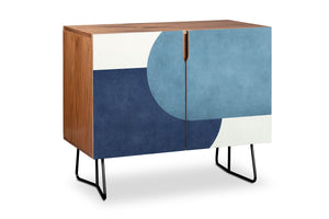 Halfmoon Colorblock Blue Credenza by Moonlightprint