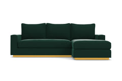 Harper Reversible Velvet Chaise Sofa :: Leg Finish: Natural