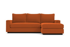 Harper Reversible Velvet Chaise Sofa :: Leg Finish: Espresso