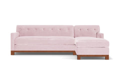 Harrison Ave 2pc Sleeper Sectional :: Leg Finish: Pecan / Configuration: RAF - Chaise on the Right / Sleeper Option: Memory Foam Mattress