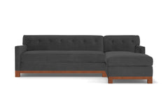 Harrison Ave 2pc Sleeper Sectional :: Leg Finish: Pecan / Configuration: RAF - Chaise on the Right / Sleeper Option: Memory Foam Mattress
