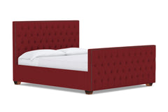 Huntley Tufted Upholstered Bed :: Leg Finish: Pecan / Size: Queen Size