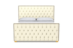 Huntley Tufted Upholstered Bed :: Leg Finish: Natural / Size: Queen Size