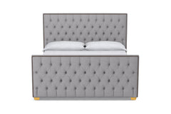 Huntley Tufted Upholstered Bed :: Leg Finish: Natural / Size: Full Size
