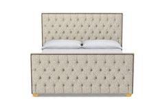 Huntley Tufted Upholstered Bed :: Leg Finish: Natural / Size: Queen Size