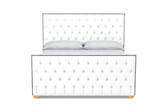 Huntley Tufted Upholstered Bed :: Leg Finish: Natural / Size: Full Size