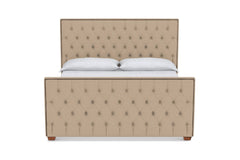 Huntley Tufted Upholstered Bed :: Leg Finish: Pecan / Size: Queen Size