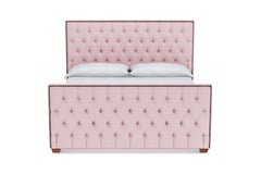 Huntley Tufted Upholstered Bed :: Leg Finish: Pecan / Size: King