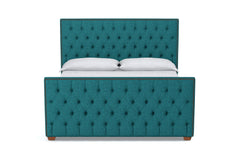 Huntley Tufted Upholstered Bed :: Leg Finish: Pecan / Size: California King