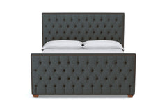 Huntley Tufted Upholstered Bed :: Leg Finish: Pecan / Size: Full Size