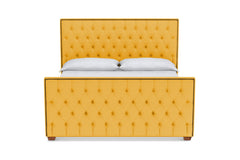 Huntley Tufted Upholstered Bed :: Leg Finish: Pecan / Size: Full Size