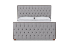 Huntley Tufted Upholstered Bed :: Leg Finish: Pecan / Size: King