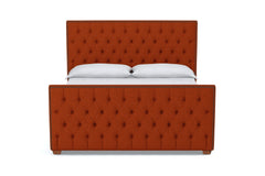 Huntley Tufted Upholstered Bed :: Leg Finish: Pecan / Size: Queen Size