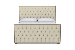 Huntley Tufted Upholstered Bed :: Leg Finish: Pecan / Size: King