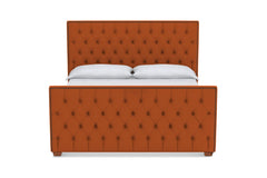Huntley Tufted Upholstered Bed :: Leg Finish: Pecan / Size: Full Size