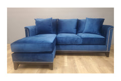 La Brea Reversible Chaise Sofa in COBALT VELVET