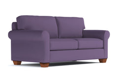 Lafayette Apartment Size Velvet Sleeper Sofa :: Leg Finish: Pecan / Sleeper Option: Memory Foam Mattress