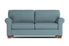 Lafayette Apartment Size Velvet Sleeper Sofa :: Leg Finish: Pecan / Sleeper Option: Memory Foam Mattress