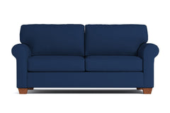 Lafayette Apartment Size Velvet Sleeper Sofa :: Leg Finish: Pecan / Sleeper Option: Deluxe Innerspring Mattress