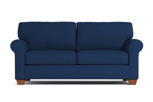 Lafayette Apartment Size Velvet Sleeper Sofa :: Leg Finish: Pecan / Sleeper Option: Deluxe Innerspring Mattress