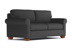Lafayette Apartment Size Velvet Sleeper Sofa :: Leg Finish: Pecan / Sleeper Option: Deluxe Innerspring Mattress