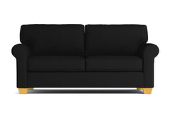 Lafayette Apartment Size Velvet Sleeper Sofa :: Leg Finish: Natural / Sleeper Option: Deluxe Innerspring Mattress