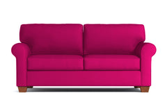 Lafayette Apartment Size Velvet Sleeper Sofa :: Leg Finish: Pecan / Sleeper Option: Deluxe Innerspring Mattress