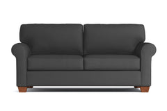 Lafayette Apartment Size Velvet Sleeper Sofa :: Leg Finish: Pecan / Sleeper Option: Deluxe Innerspring Mattress