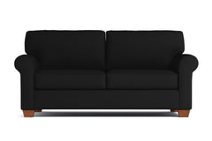 Lafayette Apartment Size Velvet Sleeper Sofa :: Leg Finish: Pecan / Sleeper Option: Memory Foam Mattress