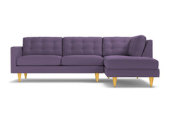 Logan 2pc Velvet Sectional Sofa :: Leg Finish: Natural / Configuration: RAF - Chaise on the Right