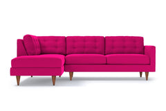 Logan 2pc Velvet Sectional Sofa :: Leg Finish: Pecan / Configuration: LAF - Chaise on the Left