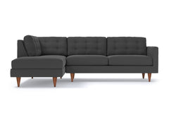Logan 2pc Velvet Sectional Sofa :: Leg Finish: Pecan / Configuration: LAF - Chaise on the Left