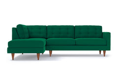 Logan 2pc Velvet Sectional Sofa :: Leg Finish: Pecan / Configuration: LAF - Chaise on the Left