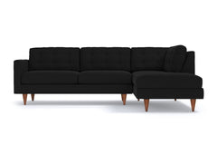 Logan 2pc Velvet Sectional Sofa :: Leg Finish: Pecan / Configuration: RAF - Chaise on the Right