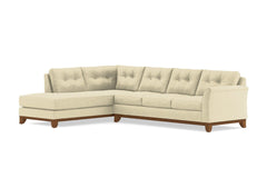 Marco 2pc Sleeper Sectional :: Leg Finish: Pecan / Configuration: LAF - Chaise on the Left / Sleeper Option: Deluxe Innerspring Mattress