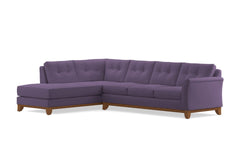 Marco 2pc Sleeper Sectional :: Leg Finish: Pecan / Configuration: LAF - Chaise on the Left / Sleeper Option: Deluxe Innerspring Mattress