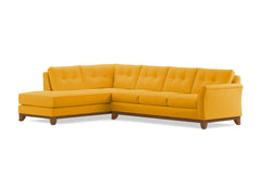 Marco 2pc Sleeper Sectional :: Leg Finish: Pecan / Configuration: LAF - Chaise on the Left / Sleeper Option: Deluxe Innerspring Mattress