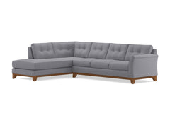 Marco 2pc Sleeper Sectional :: Leg Finish: Pecan / Configuration: LAF - Chaise on the Left / Sleeper Option: Deluxe Innerspring Mattress