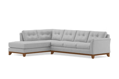 Marco 2pc Sleeper Sectional :: Leg Finish: Pecan / Configuration: LAF - Chaise on the Left / Sleeper Option: Deluxe Innerspring Mattress
