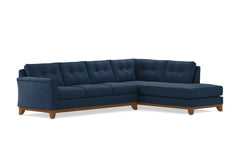 Marco 2pc Sleeper Sectional :: Leg Finish: Pecan / Configuration: RAF - Chaise on the Right / Sleeper Option: Memory Foam Mattress