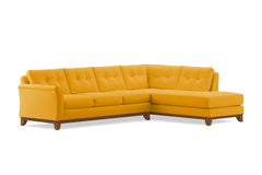 Marco 2pc Sleeper Sectional :: Leg Finish: Pecan / Configuration: RAF - Chaise on the Right / Sleeper Option: Memory Foam Mattress