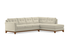 Marco 2pc Sleeper Sectional :: Leg Finish: Pecan / Configuration: RAF - Chaise on the Right / Sleeper Option: Deluxe Innerspring Mattress