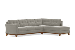 Marco 2pc Sleeper Sectional :: Leg Finish: Pecan / Configuration: RAF - Chaise on the Right / Sleeper Option: Deluxe Innerspring Mattress
