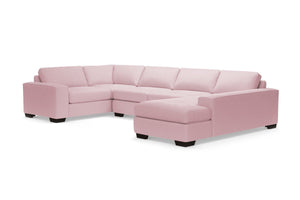 Melrose 3pc Velvet Sectional Sofa :: Leg Finish: Espresso / Configuration: RAF - Chaise on the Right